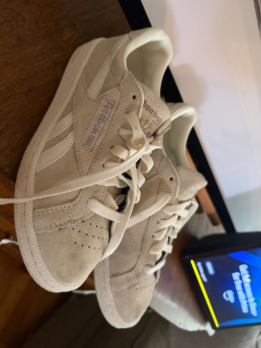 Reebok Neutral Tone Suede Low-Top Sneakers